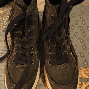 High-Top Sneakers with Side Zipper